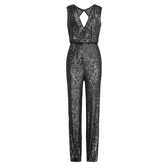 BCBGMAXAZRIA - Sequinned Wide-Leg Jumpsuit - S